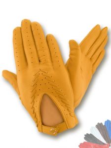 Жовті шкіряні перчатки