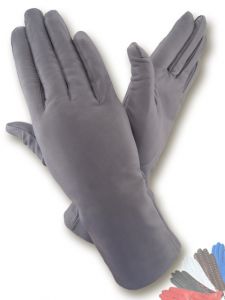Сірі шкіряні перчатки