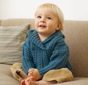 Wool blue sweater for kids