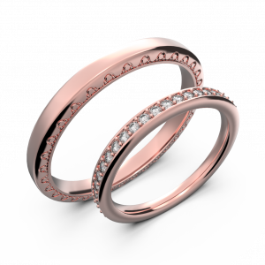 Rose gold wedding ring set