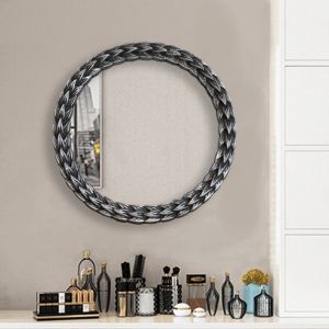 Gray decorative wall-mounted mirror, 