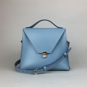 Шкіряна сумка кроссбоді блакитна