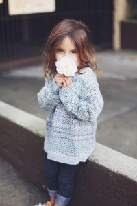 Hand knitted sweater for baby girl