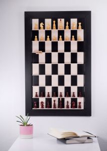 Vertical chess set wood