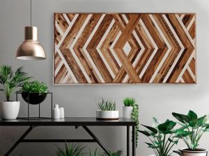 Modern reclaimed Wood Wall Art Geometric, 