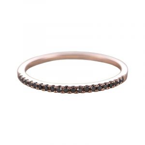 Black diamond half eternity ring