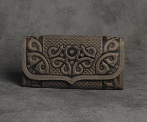  Embossed womens leather wallet for women