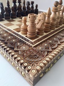Carved chess set