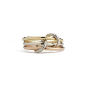 Three tone gold ring