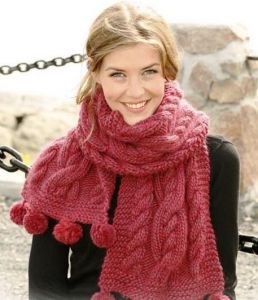 Hand knit scarf for women