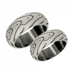A pair of white gold wedding rings