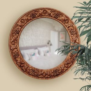 Carving wooden mirror large,