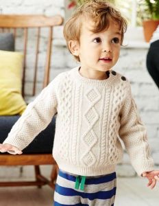 Beige crochet jumper for boy