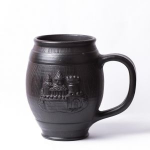 Black ceramic mug "Castle"