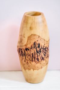Довга дерев'яна ваза рустик
