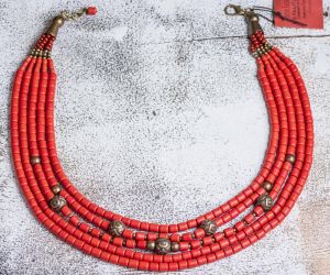 Red clay necklace