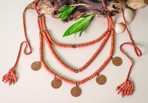 Necklace for women "Coin avangard"