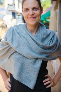 Pale blue pashmina shawl