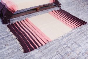 Handmade wool pink rug