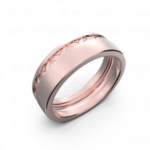 Rose gold wide wedding band without diamonds