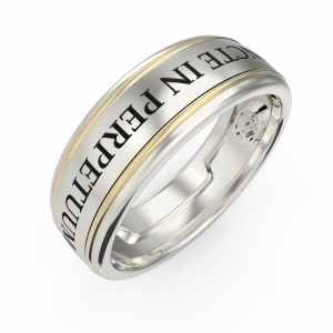 Men's gold engraved ring