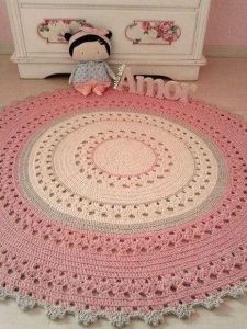 Baby girl room round rug