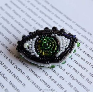 Beaded brooch "Third eye"