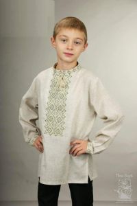 Льняна сорочка для хлопчика "Кремова"
