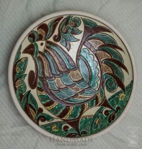 Керамічна декоративна тарілка "Півник"