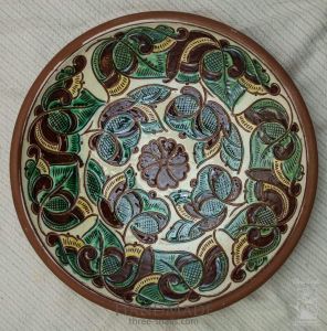 Керамічна декоративна тарілка "Цвіт папороті"