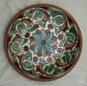 Керамічна декоративна тарілка "Барвінок"