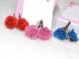Керамічні сережки "Дикі троянди"
