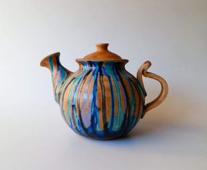 Керамічний чайник-заварник "Блакитні пастелі"