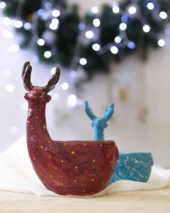 Christmas deer bowl