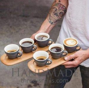 Набір з 2 дерев'яних підставок для кавових чашок