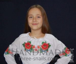 Бавовняна блузка на дівчинку "Весняний цвіт"