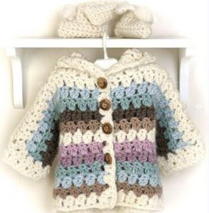 Newborn knitted jacket "Rainbow"