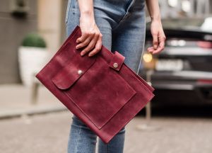 Папка для бумаг бордовая 