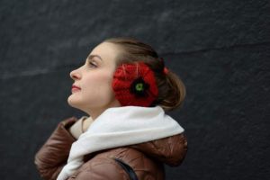 Жіночі зимові навушники "Маки"
