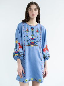 Blue embroidered dress "Sky blue" 