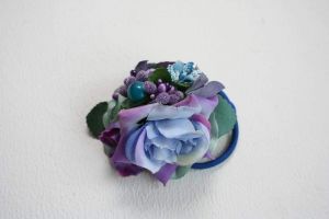 Гумка для волосся "Блакитні квіти"