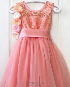 Ошатна персикова сукня для дівчинки