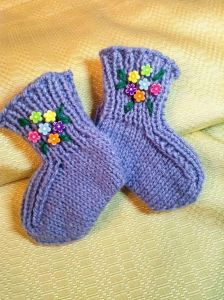 В'язані дитячі шкарпетки "Квіти"