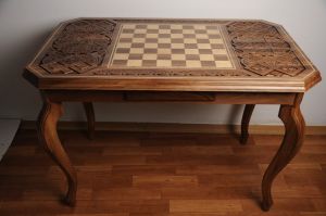 Modern chess Backgammon Table with storage, 