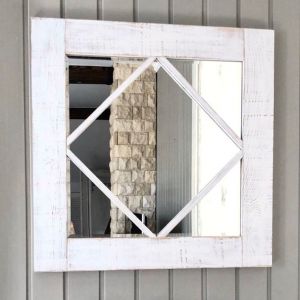 Reclaimed Barnwood Window Pane Mirror 