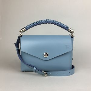 Блакитна шкіряна міні сумка