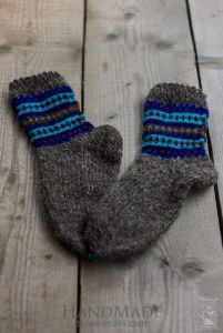 В'язані вовняні шкарпетки "Зимове небо"