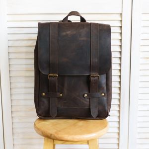 Шкіряний рюкзак коричневий