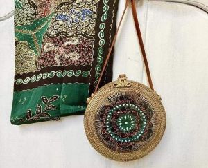 Плетена сумка ротанг мозаїка