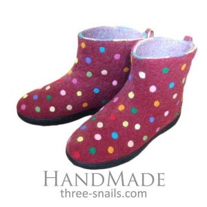 Slipper boots "Multicolored polka dots"